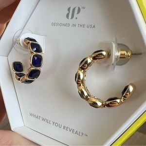 BP hoop earrings gold sapphire As light loops back